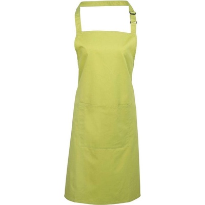 Premier PR154 Zástěra s laclem a kapsou na břiše Colours zelená lime