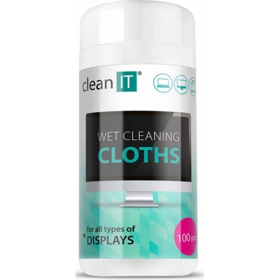 CLEAN IT vlhčené čistiace utierky na obrazovky 100 ks
