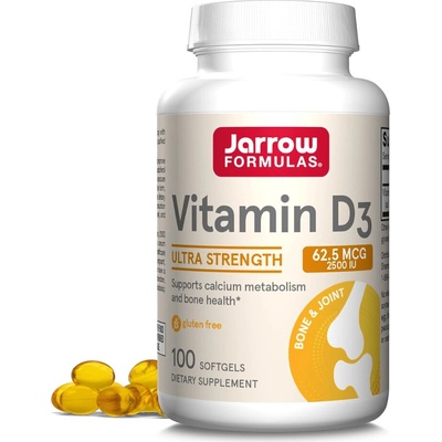 Jarrow Formulas Vitamín D3 2500 IU 100 mäkkých gélov