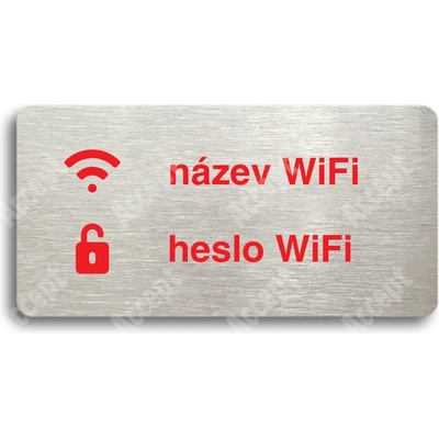 ACCEPT Piktogram WiFi - stříbrná tabulka - barevný tisk bez rámečku