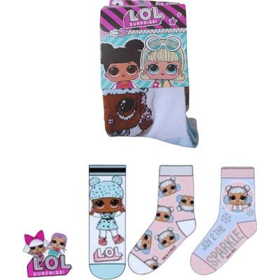 Sun City dívčí ponožky L.O.L. 3pack růžovomodré vícebarevné