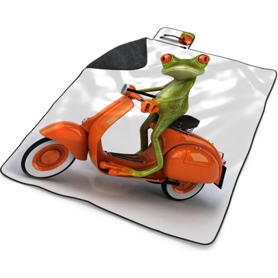 Sablio Plážová deka Žaba na motorke