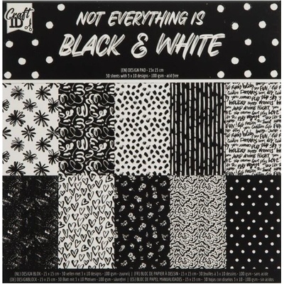 Creative Craft Group Sada jednostranných papírů 15 × 15 cm Black & White