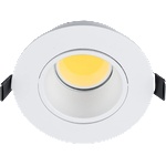 ELMARK Led ПЛАСТМАСОВА КРЪГЛА ЛУНА cob 7w 2700-3000k БЯЛ (92r107ww/w)