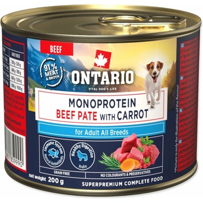 Ontario Adult Monoprotein hovädzie pate s mrkvou 200 g
