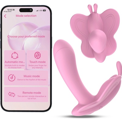SuperLove Butterfly Panty Vibrator with App Pink