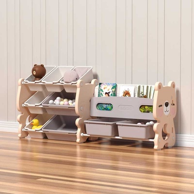Feelkids Комбиниран скрин за играчки и книги Feelkids - Розово мече (FQ-SN-QD013-P)