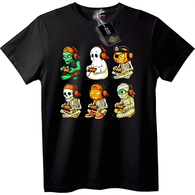 NOONEBRAND Тениска Хелоуин Геймър Екип - 3XL, White