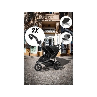 Thule Set 5v1 Urban Glide 3 Double Black 2024 + pláštěnka + ochranná síť + 2x madlo – Zbozi.Blesk.cz