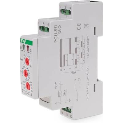 PCU-511 DUO - Univerzálne časové relé, 4 funkcie, 230/24V, 8A, 1x NO/NC