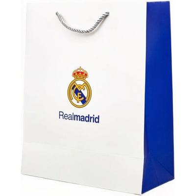 Real Madrid FC Darčeková papierová taška Real Madrid, biela, 18×23 cm