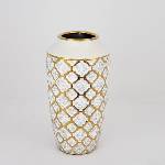Eurolamp Керамична ваза 25x13 см златист/бял (EU0504)