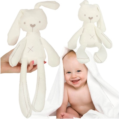 KIK Plyšový zajačik biely 36-54 cm s pelety