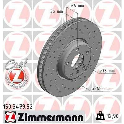 ZIMMERMANN Brzdový kotúč 150347952