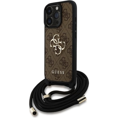 CG Mobile iPhone 16 Pro Max GUESS PU 4G METAL LOGO CROSSBODY STRAP пластмасов протектор за телефон, удароустойчив, каишка за рамо, BARNA GUHCP16XP4GMGCRW (GUHCP16XP4GMGCRW)