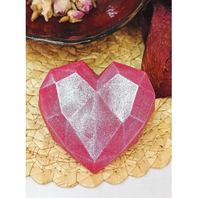 Mýdlové srdce origami Mandle Červena s glitry Ano