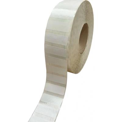 Plastová Etiketa 50 mm x 18 mm, Polypropylén, Biela, Dutinka 76 mm, 6000 ks/kotúč, Silné lepidlo