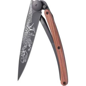 DEEJO 1gb165 tattoo black / Ултралеко джобно ножче с дръжка от екзотично коралово дърво (1gb165)