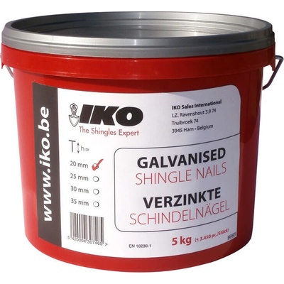 IKO hřebíky do krytiny kroužkové pozinkované 2,5 x 35 mm / 5 kg