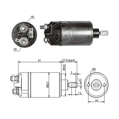 Spínač startéru Bosch 0001207003, 0331302004