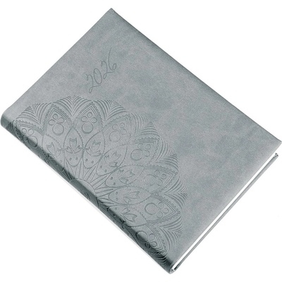 Realsystem Дневник за дата и час REALSYSTEM Librobello B/6 daily white flat grey 2026. 5421-23 (5421-23)
