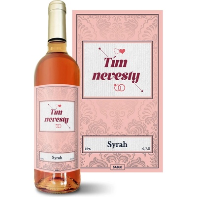 Sablio Tým nevěsty Syrah ružové suché víno 12 % 0,75 l (čistá fľaša)