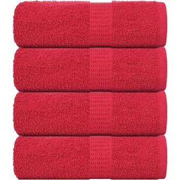 vidaXL Кърпи за гости FROGN 4 бр. червени 30x50 см 360 г/м2 (136924)
