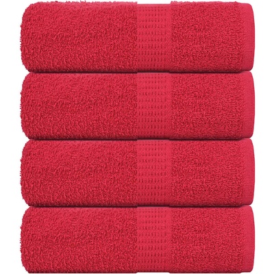 vidaXL Кърпи за гости FROGN 4 бр. червени 30x50 см 360 г/м2 (136924)