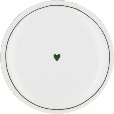 Eulenschnitt Porcelánový talíř Heart Ø 25,4 cm – green, bílá barva, porcelán