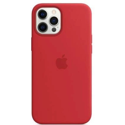Apple iPhone Silicone Case with MagSafe - оригинален силиконов кейс за iPhone 12 Pro Max с MagSafe (червен)