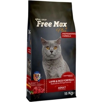 bilmama Freemax cat adult lamb rice - суха храна за пораснали котки от всички породи, с агне и ориз, 15 кг - Турция