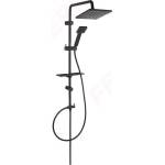 FERRO Душ колона за свързване към смесител Squerto Lux Black, черен мат, квадратна душ пита (47739)