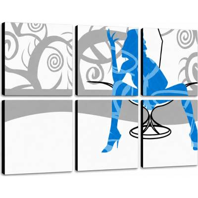 Ručne maľovaný POP Art obraz Blue Woman - 90x60 cm