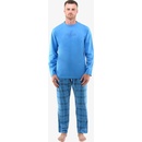 Gina 79135 pánské pyžamo dlouhé modré