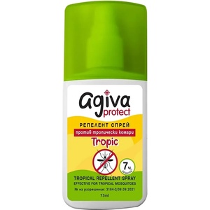 Agiva Спрей против ухапване от комари Agiva Protect Tropical - За цялото семейство, 75 ml