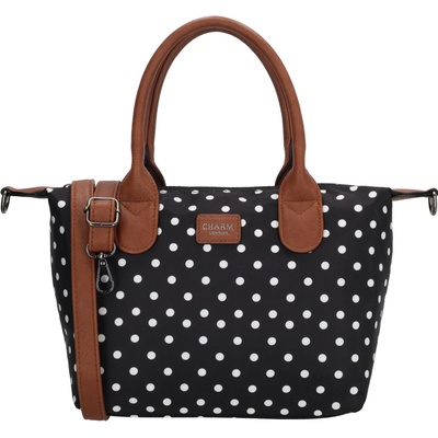 Charm London dámská kabelka Buckingham 6 5L černá s puntíky