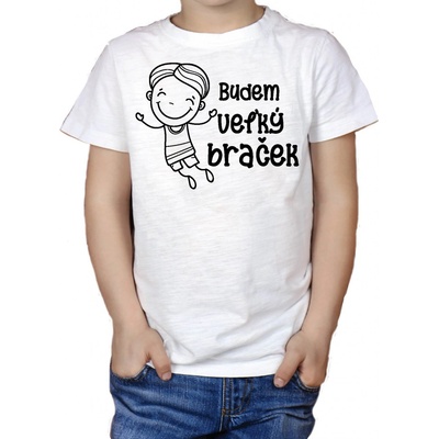 Fajntričko Kids detské tričko Budem veľký braček biela