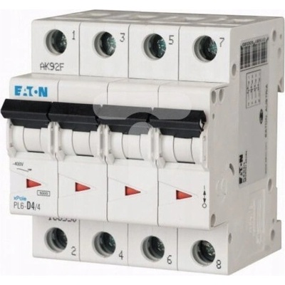 Eaton 4P C 4A 6kA AC PL6-C4/4 166527
