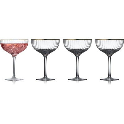 Lyngby Glas 4 koktailových x s okrajom v zlatej farbe Palermo 315 ml