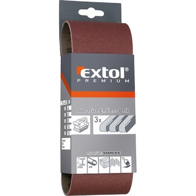 EXTOL PREMIUM Plátna brusná nekonečný pás, bal. 3 ks, 75 × 533 mm, P60 8803526