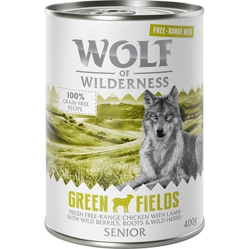 Wolf of Wilderness 6x400г SeniorWild Hills Free-Range Meat Wolf of Wilderness, консерв. храна за кучета-пилешко и агнешк