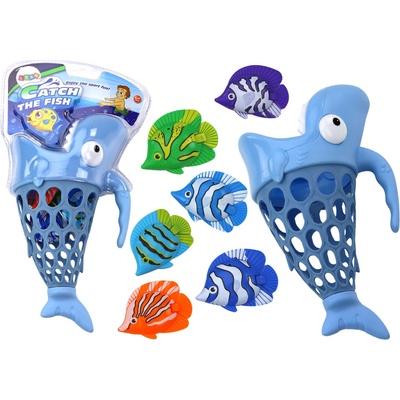 LEAN Toys Rybářský koš Shark Fish Holder Blue