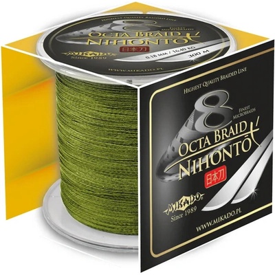 Mikado Pletená Šňůra Nihonto Octa Braid 300m Zelená 0,20mm