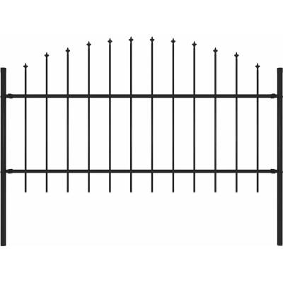OMAXI Zahradní plot Woerden s kopím nahoře ocelový 170 x 125 cm černý 587080