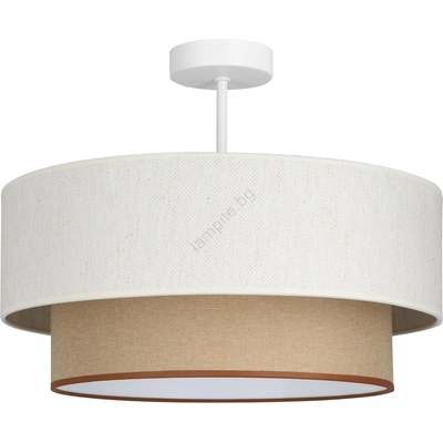 BELIS Плафон NATIA 1xE27/60W/230V, Ø 45 см, бял/кафяв (BE1020)
