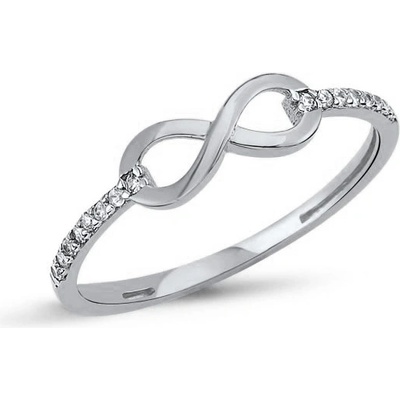 Lillian Vassago Prsten s nekonečnem a zirkony, bílé zlato LLV46-GR029W