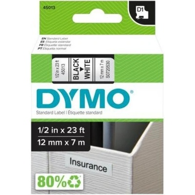DYMO páska D1 12mm x 7m, čierna na bielej 45013