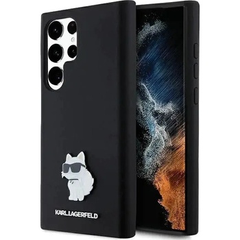 KARL LAGERFELD Кейс Karl Lagerfeld Silicone Choupette Metal Pin за Samsung Galaxy S23 Ultra, черен (KF001994-0)