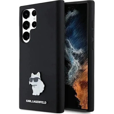 KARL LAGERFELD Кейс Karl Lagerfeld Silicone Choupette Metal Pin за Samsung Galaxy S23 Ultra, черен (KF001994-0)