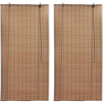 vidaXL Бамбукови ролетни щори 2 бр 150x220 см кафяви (3057521)